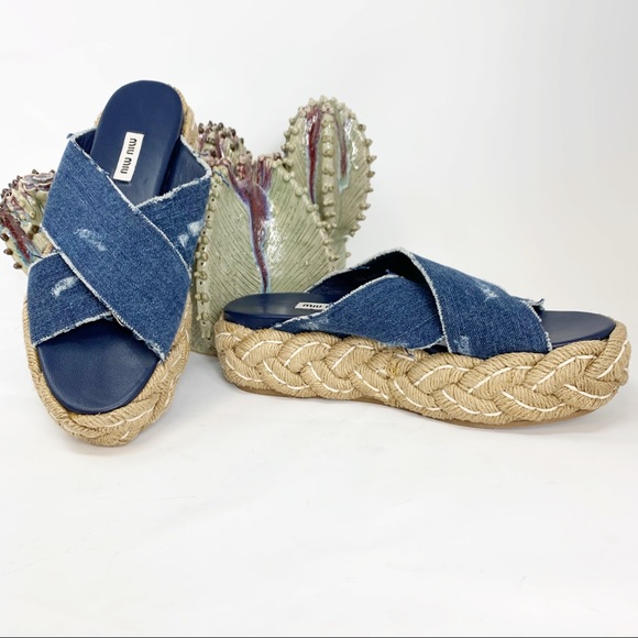 🚨SOLD🚨Miu Miu Crisscross Espadrilles Sandals - Picture 3 of 8